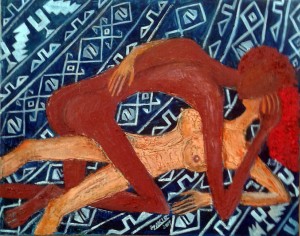 44.Night of love 2017year 40X50cm Original Painting Oil on Canvas2500$ by ZAKIR AHMEDOV